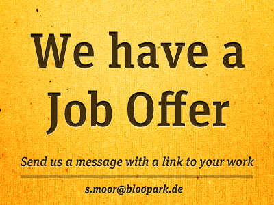 Job Offer bloopark designer job offer screendesigner ui ux web designer