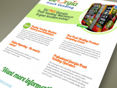 Georgia Fresh Vending Sales Flyer Design branding brochure collateral color slick graphic design layout marketing one sheet pdf print sales