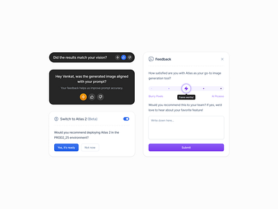 Feedbacks & Ratings ai components design system feedback form modal product design rating review survey ui