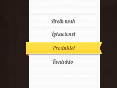 Ribbon Menu bakery bread food menu navigation pattern restorant ribbon thread white yellow