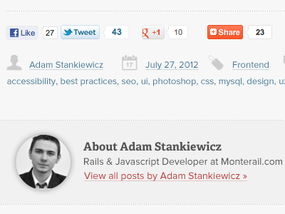 Share & Author Info author date facebook info share social tag tags tweet