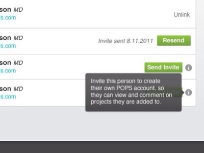 Invite accounts help invite tip tool ui