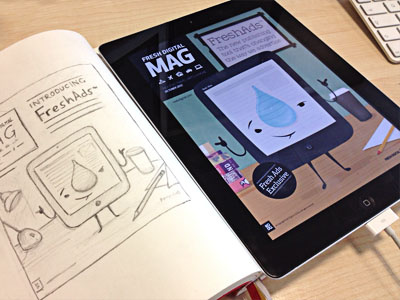 Fresh Adam ad adobe book character concept design dps dribbble exclusive final fresh green illustration ios ipad magazine sketch