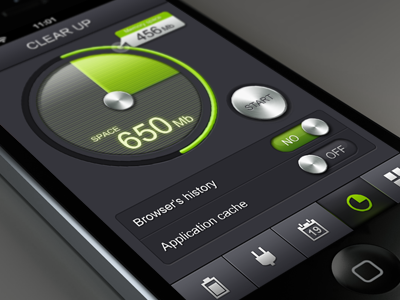 Clear Up battery charhen china clear up gui interface ios iphone ui