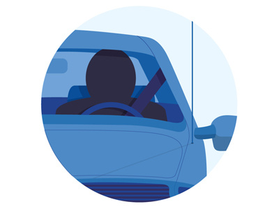 Man In Car illustration