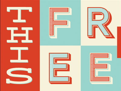 Free color illustration poster type vintage