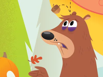 Acorn Vs Bear acorn bear fall leafs