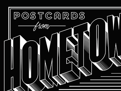 Postcards black jordan lettering metcalf script white