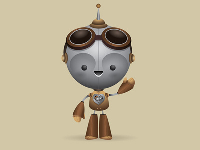 Robot Mascot between the pages blog cute kawaii mascot robot steampunk