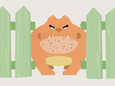 Bulldog bulldog dog fence illustration vector