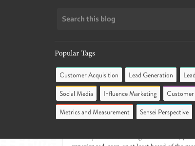 Search and Popular Tags WIP filter pulldown search tags