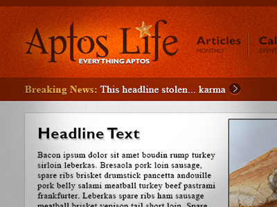 Aptos Logo california masthead navigation ticker website