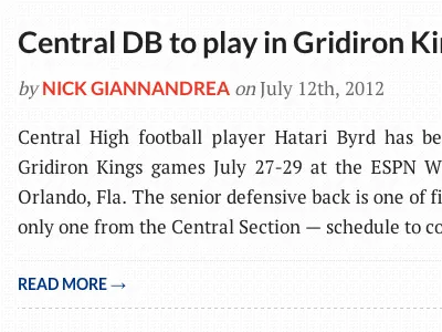 Archive excerpt blog byline typography