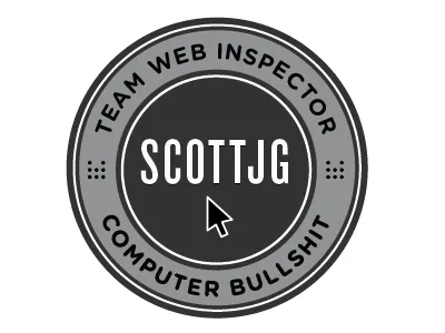 Computer Bullshit badge cursor gotham rounded knockout