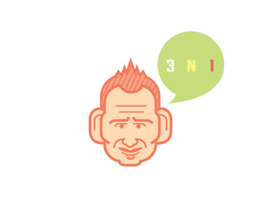 3 N 1 Logo brand face logo person watermark