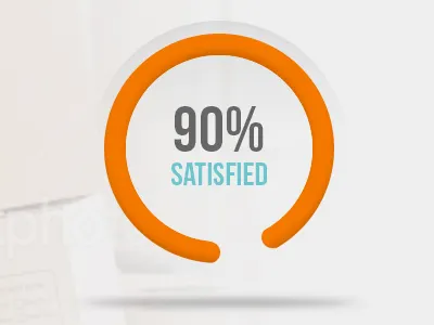 Satisfaction Gauge application clean design gauge graph orange percent percentage shadow teal ui
