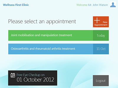 Windows 8 Metro Styling clinic design interface kiosk metro self service style ui