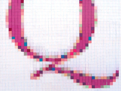 Q for UPPERCASE Magazine pixels q ribbon type typography