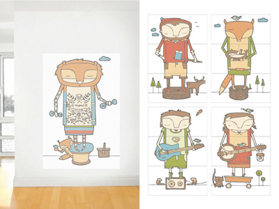 Kowallaa Mix & Match Wall Graphics characters illustration mix match nicole larue wall graphics