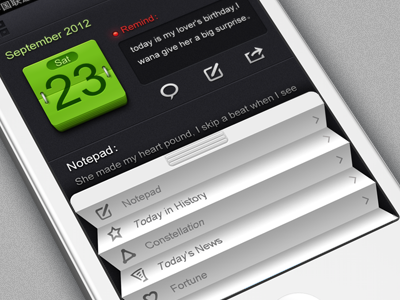 Calendar Notepad calendar day iphone ui list notepad