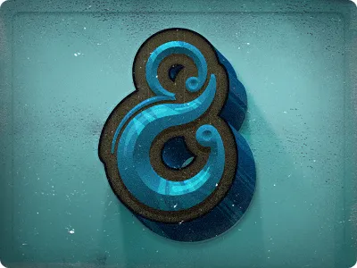 & 3d adam trageser ampersand illustration letter lighting shadow slater texture two left two left type vector