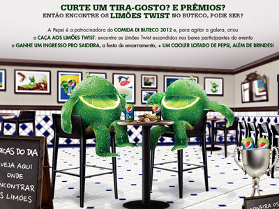 Comida di buteco 2012 . Brazil art director brazi drink food fun lemon pepsi pub