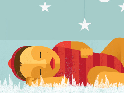 Sound Asleep baby illustration sleep sound wave stars