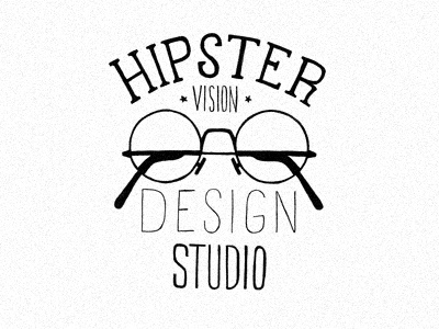 Hipster Vision black and white branding glasses hand lettering handmade lettering logo simple sketch texture typography