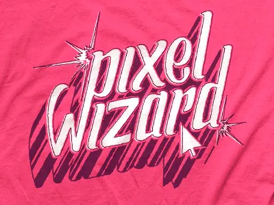 Pixel Wizard custom hand lettering new media club odopod retro rit shirt type typography vintage