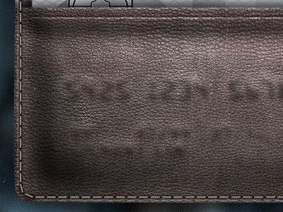 Distressed wallet brown credit card distressed embossed leather mobile wallet skeuomorphism stitching thread wallet