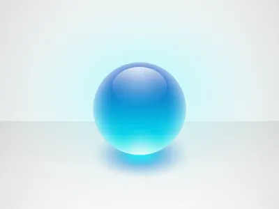 Glowing Glass Orb ball blue glass globe glossy glowing marble orb refraction shiny sphere translucent