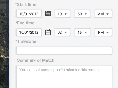 New Match Form forms options ui ui design ui elements