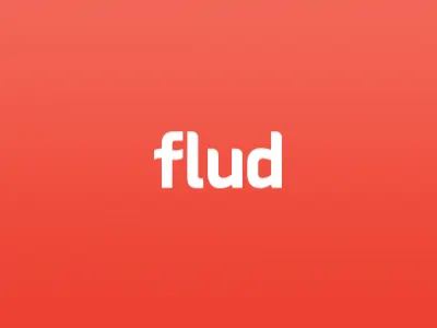 Flud agency app basic bold cool fun logo orange pink red soft type wave