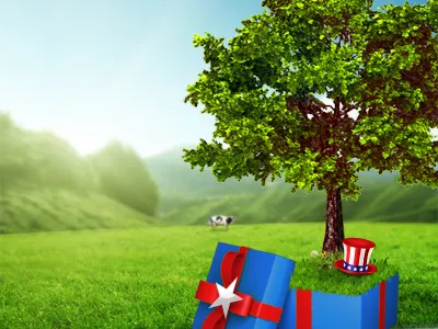 Tree 3d c4d cinema4d environment gift green photoshop present tree