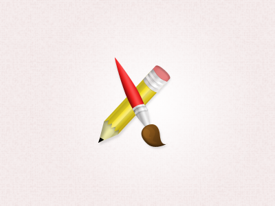 Pencil & paintbrush design icon paintbrush pencil photoshop practice