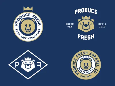 PF bears badge bear crown logo