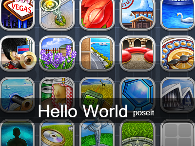 Hello World! icons photoshop poseit