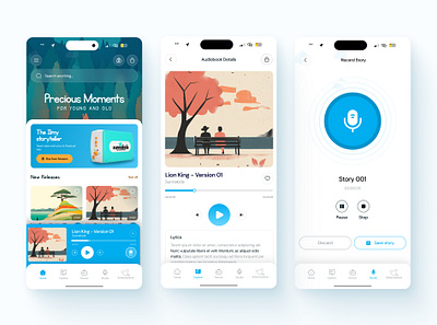 Kids Audiobooks Mobile App UI animated ui