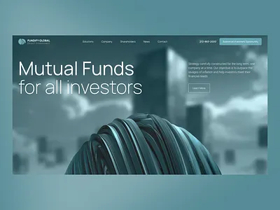 Fundify Global Corporate Website abstract corporate website dark finance first screen funds green investment investor landing page mutual funds property trends 2025 ui web design