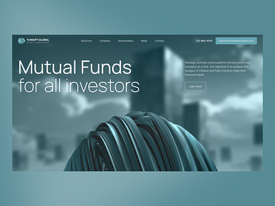 Fundify Global Corporate Website abstract corporate website dark finance first screen funds green investment investor landing page mutual funds property trends 2025 ui web design