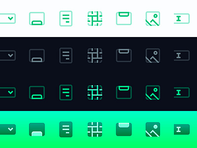 Work-in-Progress Subtle UI Icons 24px active dark mode design detail dropdown footer form gradient grid header hover icon image input select selected shadow subtle visual