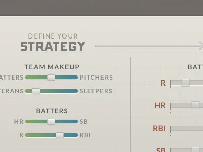 Strategy baseball fantasy sliders ui