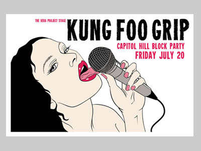 Kung Foo Grip gig poster screen print