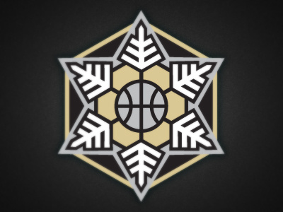 Salt Lake SnowBees Secondary basketball bee fantasy honeycomb ice logo salt lake snow snowflake