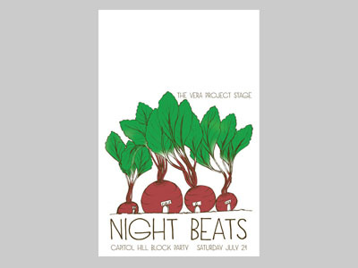 Night Beats gig poster screen print