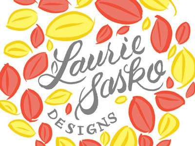 Sasko logo, redeux with leaves design florals illustration lettering logo