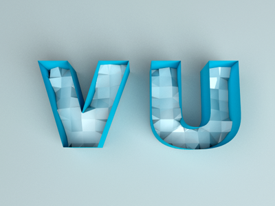 VU paper blue cinema4d lowpoly typo u v
