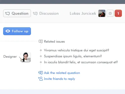 Question & Answer UI answer icon qa question ui web app
