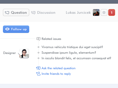 Question & Answer UI answer icon qa question ui web app