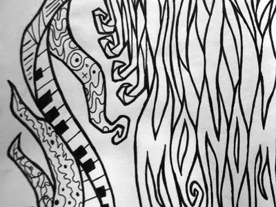 Menom... gigposter ink jason taylor lettering menomena pen screenprint type typography